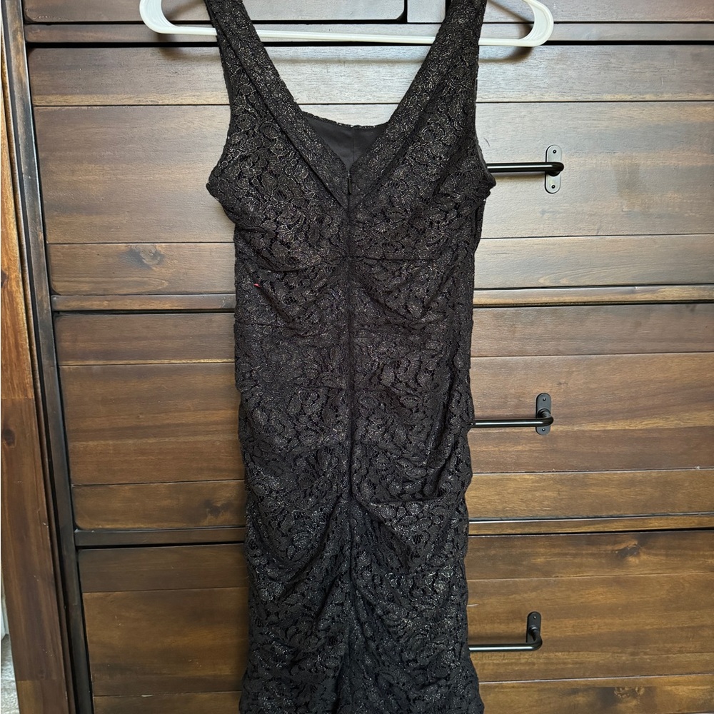 Black and Gold lace cocktail dress